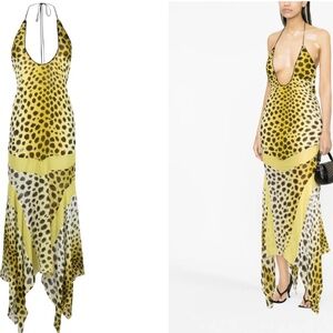 SOLD: Attico-Like Leopard Asymetrical Midi Dress SZ Small